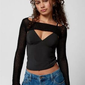 Urban Outfitters Whitney Open-Knit Shrug Sweater